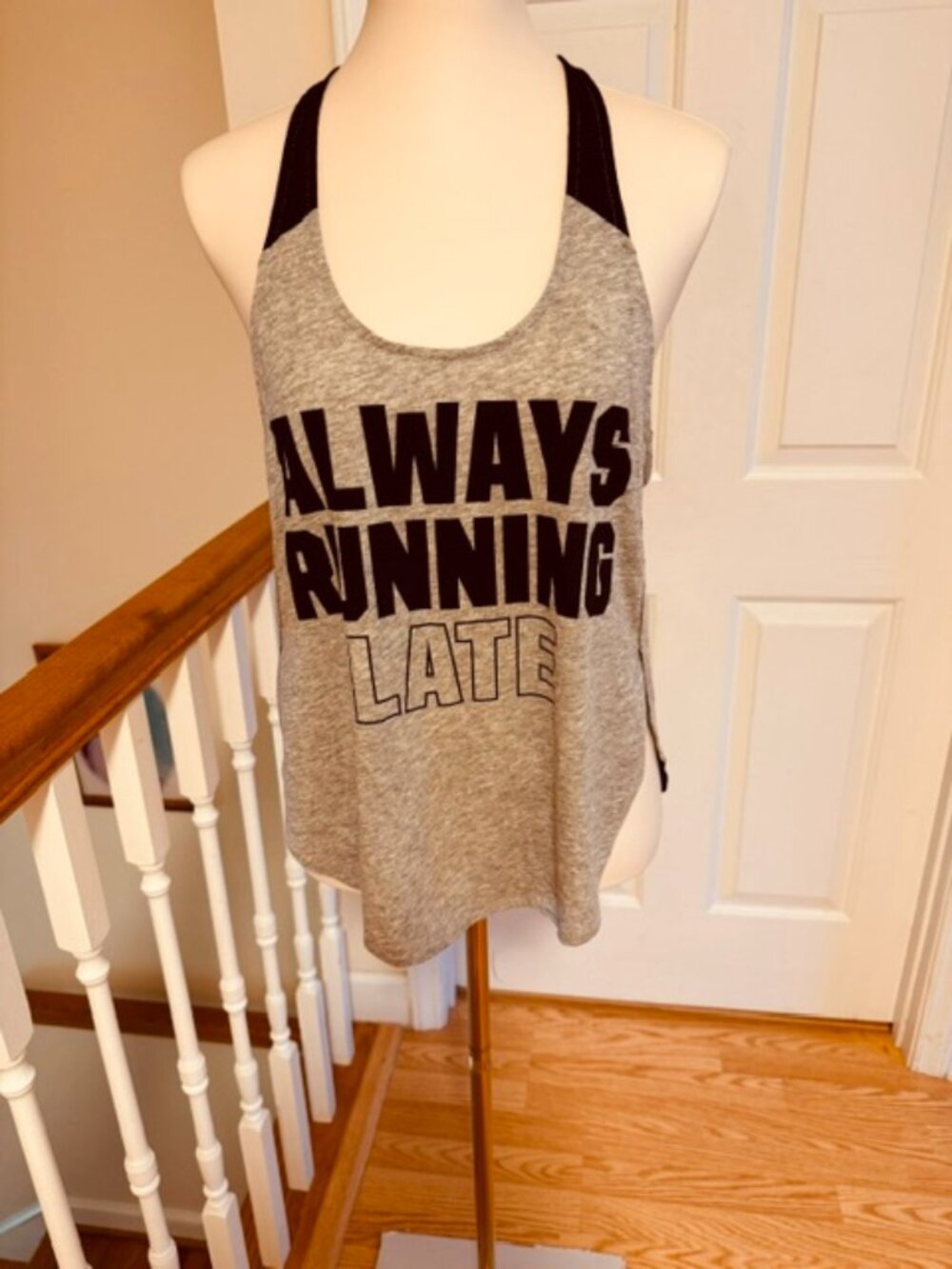 NWT PINK Victoria's Secret "Always Running Late" Racerback Tank Top S